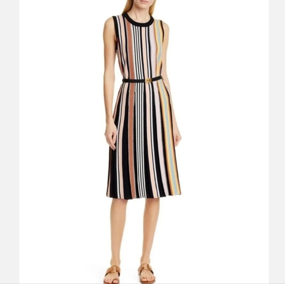 Tory Burch Multicolored Striped Sleeveless Sweater Dress. Large. EUC - Picture 2 of 12